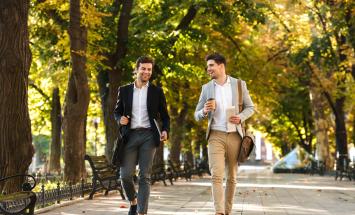 two men walking