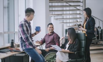 Group of adults having a business meeting