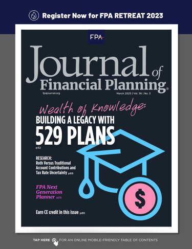 Journal: March 2023 | Financial Planning Association